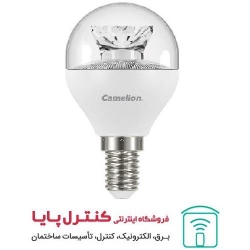 لامپ LED حبابی پایه شمعی کریستالی مهتابی 6 وات Camelion